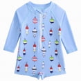 thumbnail image 1 of Hessimy Boys Rash Guard Swim Set Bathing Suit Boy Swimsuit(Blue,2-3 Years), 1 of 8