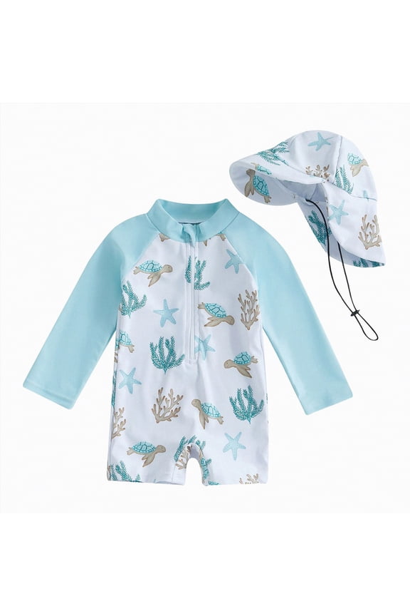 Boys Rash Guard Swim Set Bathing Suit Boy Swimsuit,Pool(White,3-6 Months)