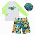 thumbnail image 1 of Hessimy Boys Rash Guard Swimsuit Kids Bathing Suit Swim Trunk with Shirt Set(Green,2-3 Years), 1 of 1