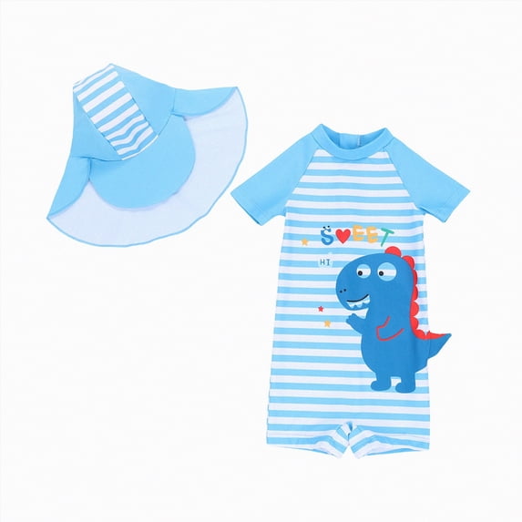 Hessimy Boys Rash Guard Swimsuit Set with Swim Trunks,Active Wear(Blue,2-3 Years)