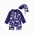 thumbnail image 1 of Hessimy Boys Rash Guard Swimsuit Set with Swim Trunks(Navy,2-3 Years), 1 of 4