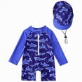 thumbnail image 1 of Hessimy Boys Rash Guard Swimsuits Kids Swimwear Sets Bathing Suit(Blue,3-4 Years), 1 of 6
