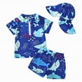 thumbnail image 1 of Hessimy Boys Rash Guard Swimsuits Set for Boys Swim Shirts with Trunks Quick Dry Swim Set(Blue,18-24 Months), 1 of 1