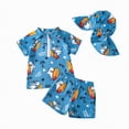 thumbnail image 1 of Hessimy Boys Rash Guard Swimsuits Set for Boys Swim Shirts with Trunks Quick Dry Swim Set(Light Blue,6-12 Months), 1 of 1
