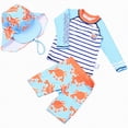 thumbnail image 1 of Hessimy Boys Rash Guard Swimsuits Sets Bathing Suits with Trunks(Light Blue,9-10 Years), 1 of 8