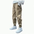thumbnail image 1 of Hessimy Boys Ring Pop Collab Cargo Straight Leg Pant Cargo Pants Autumn Winter Spring Summer Casual Pajama Pants Boys Jeans Wide Leg Pants (Khaki,8-9 Years), 1 of 4