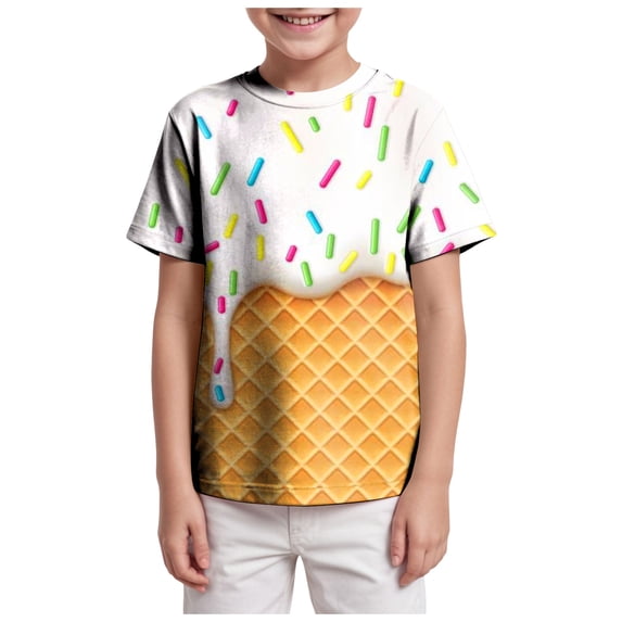 Hessimy Boys Short Sleeve Logo Crew Neck T-Shirt, Soft, Comfortable, Relaxed Fit,Logo Tee(Yellow,12-13 Years)