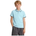 thumbnail image 1 of Hessimy Boys Short Sleeve Shirts Kids Summer Crewneck T-Shirts Casual Tops Tees(Light Blue,1-2 Years), 1 of 7