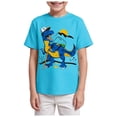 thumbnail image 1 of Hessimy Boys' Short Sleeve Solid Crew Neck T-shirt, Soft, Comfortable, Relaxed Fit(Blue,9-10 Years), 1 of 5