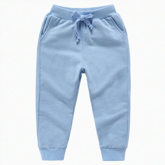 Hessimy Boys Size 10-12 Elastic Waist Loose Casual Denim Pants With Pocket School Baggy Tween Kids Clothing Pajama Pants (Light Blue,6-7 Years)
