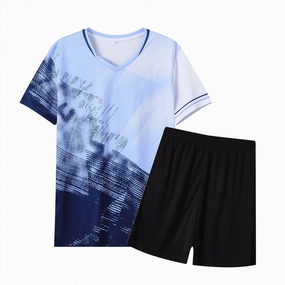 Hessimy Boys' Sport Shorts Set 2 Piece T-Shirt and Gym Shorts Breathable Activewear Clothing Set for Boys,Jogging Football Tracksuit 3-4 Years