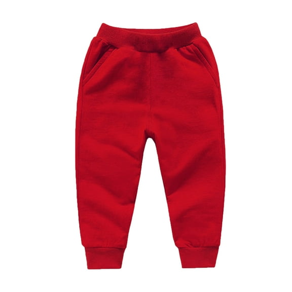 Hessimy Boys Spring Winter Thin Comfortable And Breathable Casual Cargo Pants Baby Boy Pants Pajama Pants Wide Leg Pants Cropped Pants Boy (Red,12-18 Months)