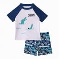 thumbnail image 1 of Hessimy Boys Swim Set - Boys Rash Guard Swim Set - UPF 50+ Rash Guard Swim Shirt Board Short Swim Trunks,Board Short(White,5-6 Years), 1 of 2