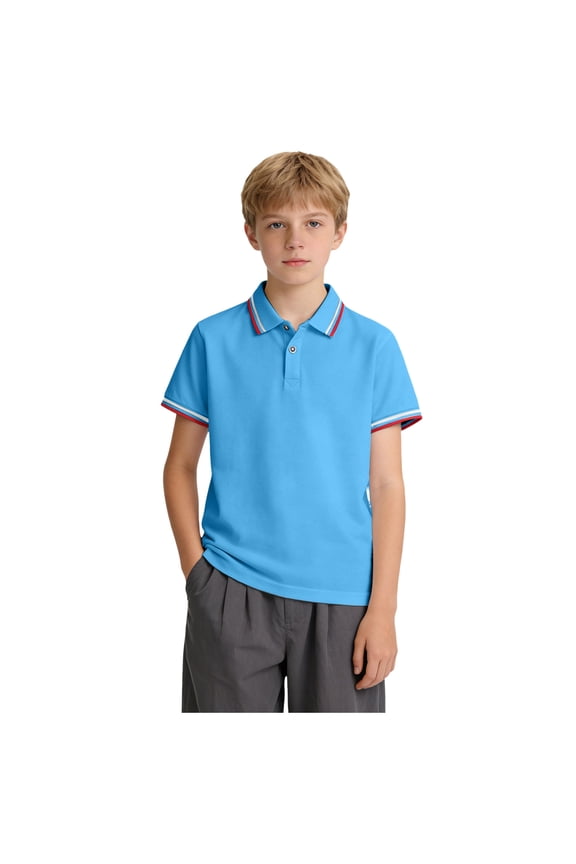 Boys T-Shirt Pack, Short-Sleeve Tee, Crewneck T-Shirts for Kids(Blue,1-2 Years)