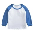 thumbnail image 1 of Hessimy Boys and Girls Toddler Long Sleeve T-Shirt Cotton Crewneck Casual Shirts Kids Fashion Graphic Tops(Blue,12-18 Months), 1 of 6