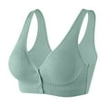 thumbnail image 1 of Hessimy Bra for Women 2024 Daisy Bra for Older Women Comfortable Convenient Front Close Button Cotton Bras No Underwire(Green,3XL), 1 of 5