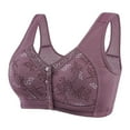 thumbnail image 1 of Hessimy Daisy Bras for Older Women, 2024 Summer Breathable Front Button Bra, Full Support Wide Back No Underwire Everyday Bra(Z07-Purple,38）, 1 of 2