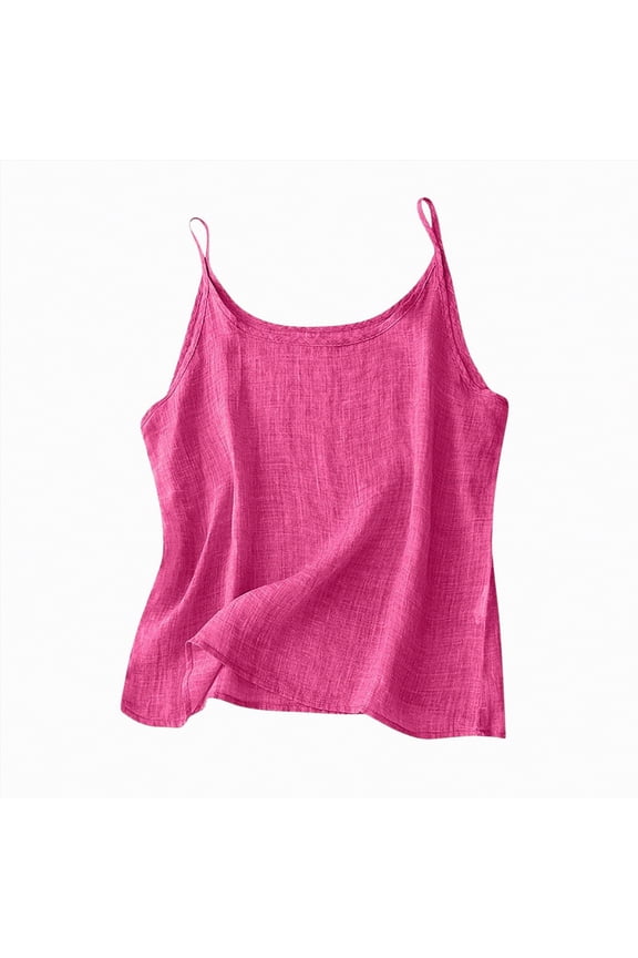 Camisole Tops for Women Spaghetti Strap Tank Top Casual Cami Tanks Support(Hot Pink,S)