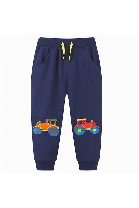 Children Casual Pants Boys Comfortable And Breathable Handsome Cargo Pants (Navy,6-7 Years)