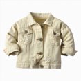 thumbnail image 1 of Hessimy Children Polar Fleece Warm Jacket Fashionable Plus Velvet Thickened Boys And Girls School Warm Jacket (Beige,6-12 Months), 1 of 4