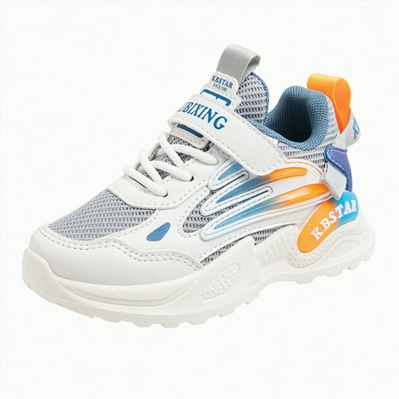 Hessimy Childrens Sports Shoes Girls Breathable Mesh White Shoes Fashionable Boys Running Shoes Mesh Sports Shoes (Blue,11.5)