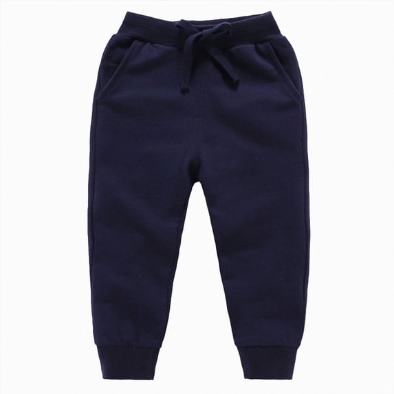 Hessimy Classic Twill Long Pants with Pockets Dual Waist Design 6-12 Months 12-24 Months 2T 3T 4T 5T 6T 7T 8T 9T Children(Navy,3-4 Years)
