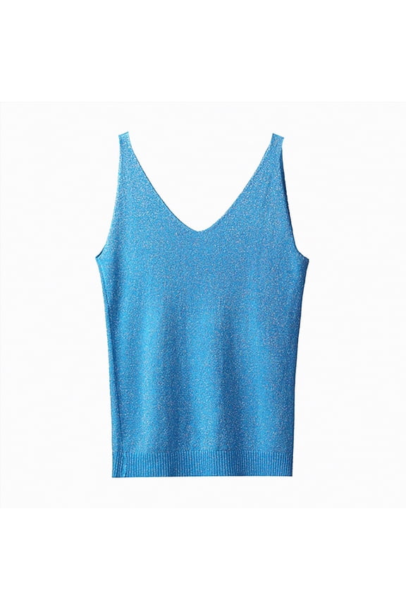 Compression Tanks Tops for Women Seamless Shapewear Vest Tummy Control V Neck Camisole Cami Tops(Navy,One Size)