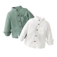 thumbnail image 1 of Hessimy Cotton Long Sleeve Tee Shirts for Boys and Toddler Boy girls Kids Toddlers' Basic Crewneck Tops T-Shirts(A84-White,18-24 Months), 1 of 5