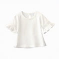 thumbnail image 1 of Hessimy Crop Tops for Girls Short Sleeve Shirt Girls Summer Tops Square Neck Slim Fit Tops Basic Tee,Crop Top(White,4-5 Years), 1 of 9