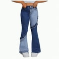thumbnail image 1 of Hessimy Cute Street Dance Sports Pants Toddler Kids Little Big Girls Fashion Cute Sweet Flared Pants Trousers Jeans Pants Patchwork Elastic Pants (Blue,11-12 Years), 1 of 6