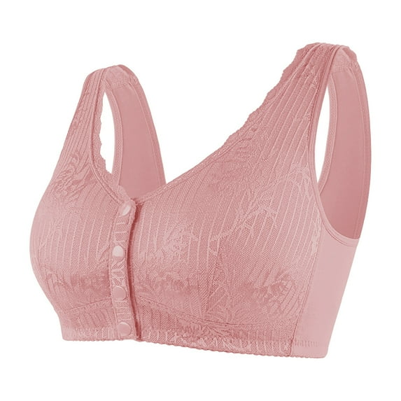 Hessimy Daisy Bra for Women Front Closure Comfy Bras for Older Women Posture Bra Underoutfits Plus Size(Pink,36/80BC)