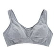 thumbnail image 1 of Hessimy Daisy Bras for Older Women, Daisy Bra, No Wire Buckle Corset Bra Comfortable Convenient Front Close Button Cotton Bras(Grey,110), 1 of 7