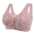 thumbnail image 1 of Hessimy Daisy Bras for Women No Underwire Front Closure Comfort Senior Wireless Snap Closing Bra(Z07-Rose Gold,44）, 1 of 2