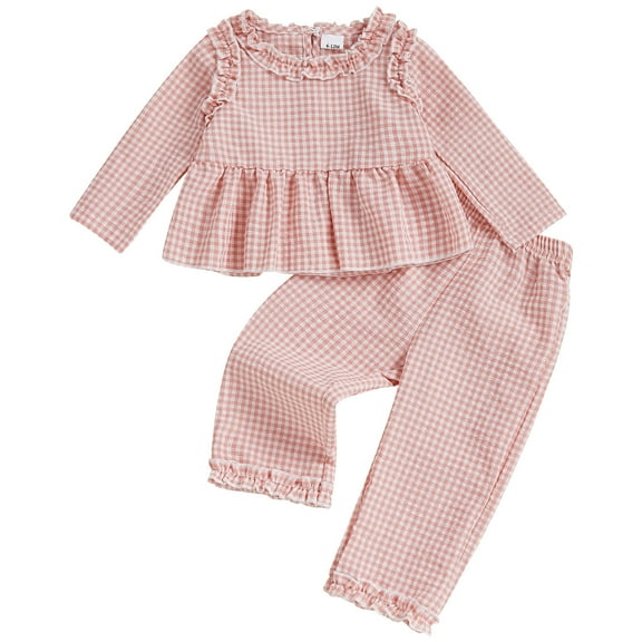 Hessimy Family Matching, Christmas and Holiday Pajama Sets, Cotton pink pajamas for Toddler Girl Boy(Pink,18-24 Months)