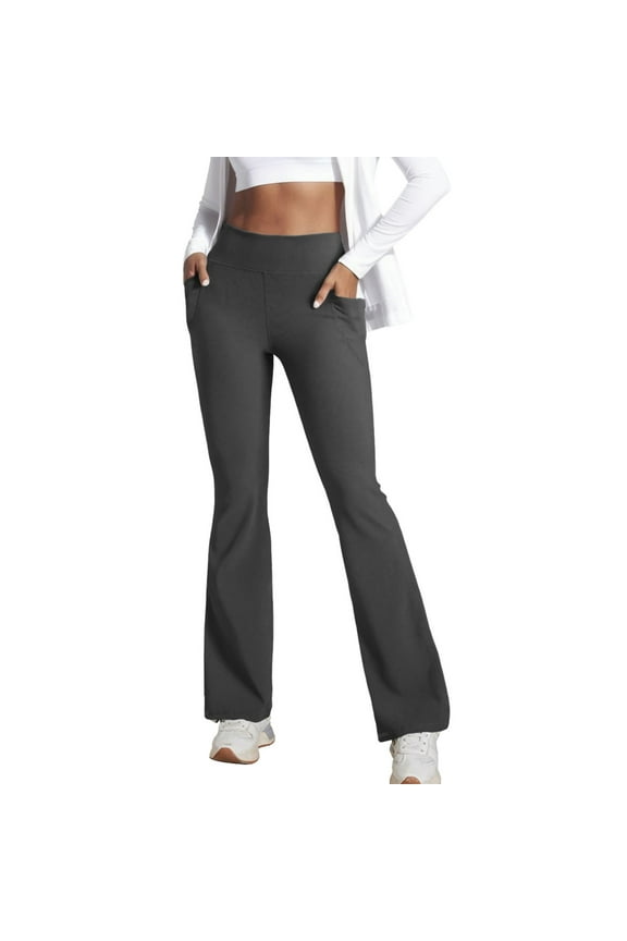 Flared Leggings for Women Low Rise Stretch Y2k Yoga Lounge Pants（Z09-Grey,M）
