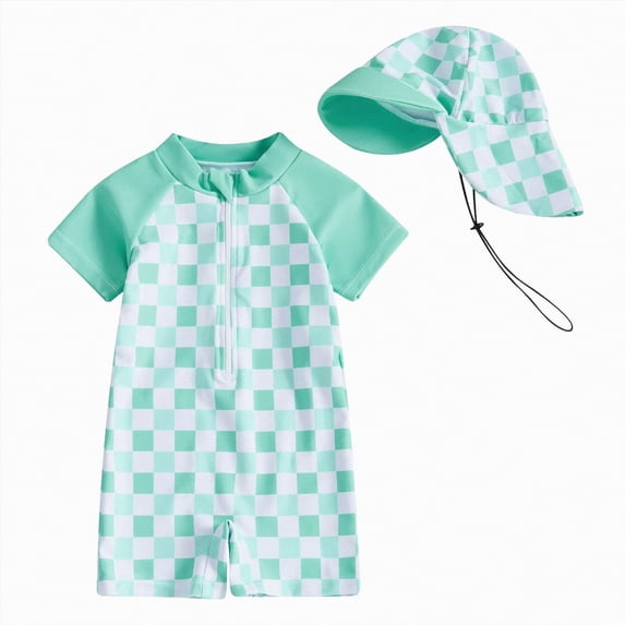 Hessimy Girl Long Sleeve Swimsuit One Piece Bathing Suit UPF 50+ Rash Guard Swimwear Size,UPF 50+(Green,2-3 Years)