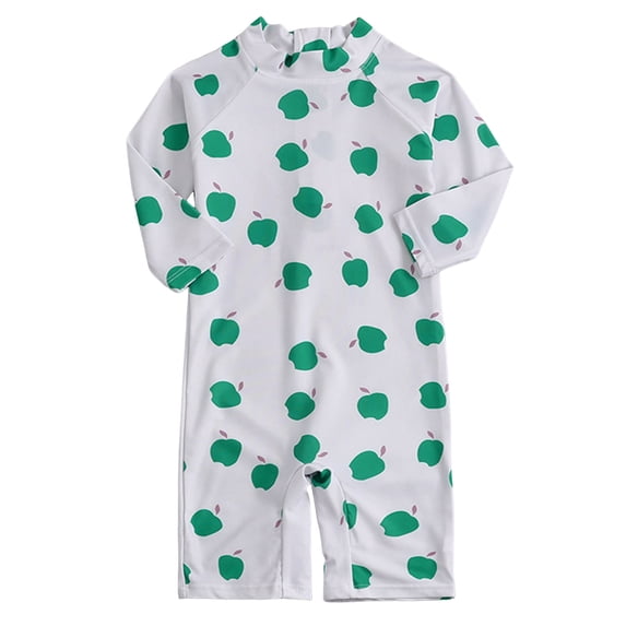 Hessimy Girl One Piece Swimsuit Bathing Suit Adjustable Straps Solid Full Coverage Swimwear(Green,18-24 Months)