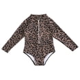 thumbnail image 1 of Hessimy Girl One Piece Swimsuit Quick Dry Bathing Suit Cross Shoulder Strap Beach Swimwear(Brown,2-3 Years), 1 of 7