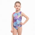 thumbnail image 1 of Hessimy Girl One Piece Swimsuit Tropical Print Cross-Back Bathing Suit Quick-Drying Summer Swimwear for Kids,Kids Tropical Swim（Purple，2-3 Years）, 1 of 7