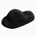 thumbnail image 1 of Hessimy Girl'S Fuzzy Fluffy Slippers Open Toe Cross Band Soft Plush House Slippers Kids Slippers Cow Slippers Toddler Slippers Catoon Warm Slippers Indoor (Black,28), 1 of 6