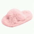 thumbnail image 1 of Hessimy Girl'S Fuzzy Fluffy Slippers Open Toe Cross Band Soft Plush House Slippers Kids Slippers Cow Slippers Toddler Slippers Catoon Warm Slippers Indoor (Pink,32), 1 of 6