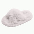 thumbnail image 1 of Hessimy Girl'S Fuzzy Fluffy Slippers Open Toe Cross Band Soft Plush House Slippers Kids Slippers Cow Slippers Toddler Slippers Catoon Warm Slippers Indoor (White,34), 1 of 6