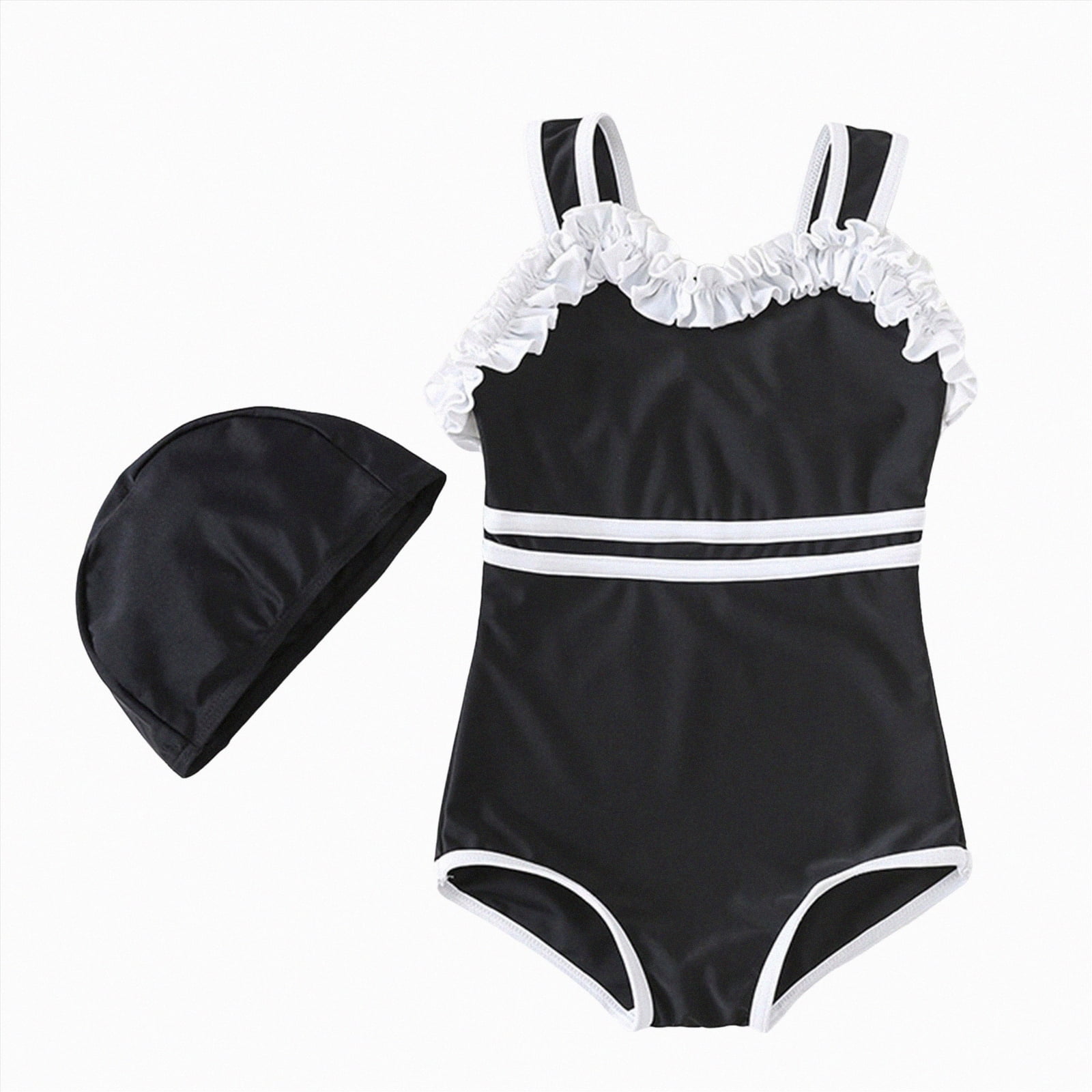 Hessimy Girl Sparkle One Piece Swimsuit Crossback Beach Bathing Suit