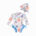 thumbnail image 1 of Hessimy Girl Swimsuit Cute One Piece Bathing Suit with Sun Protection Swimwear（Sky Blue，3-6 Months）, 1 of 2