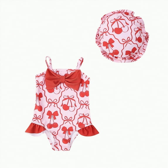 Hessimy Girl Swimsuit One-Piece Bathing Suit Multicolor Kids Sport Summer Beach Swimwear,Kids Swimwear(Red,3-4 Years)