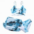 thumbnail image 1 of Hessimy Girl's 2 Piece Bathing Suit Ruffle Trim Summer Bikini Swimsuit（Blue,8-9 Years), 1 of 7