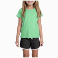 thumbnail image 1 of Hessimy Girls 2 Piece Outfits Summer Clothes Short Sleeve Tops and Shorts Set Cute Outfits,Cute Style(Light Green,4-5 Years), 1 of 7