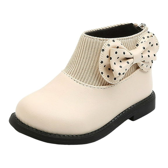 Hessimy Girl's Leather Knee High Riding Boots Waterproof Snow Boots Warm -Lined Winter Boots(Toddler/Little Kid/Big Kid) girl boots (White,6)