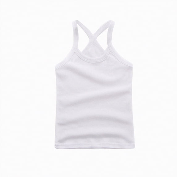 Hessimy Girl's Summer Basic Tee Tops Short Sleeve Crew Neck Casual Fitted T-Shirts,Fitted Tee(White,9-12 Years)