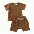 thumbnail image 1 of Hessimy baby-girls And Toddler Girl Short Sleeve Top and Shorts Snug Fit Cotton 2 Piece Pajama Set(Dark Blue,3-6 Months), 1 of 4